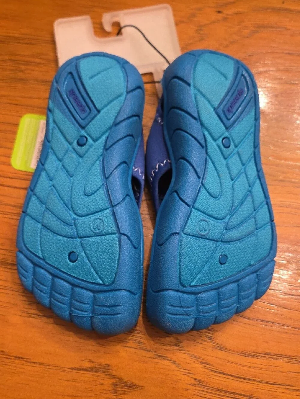 Speedo Kids Blue and Teal Water Shoes with Hook-and-Loop Strap